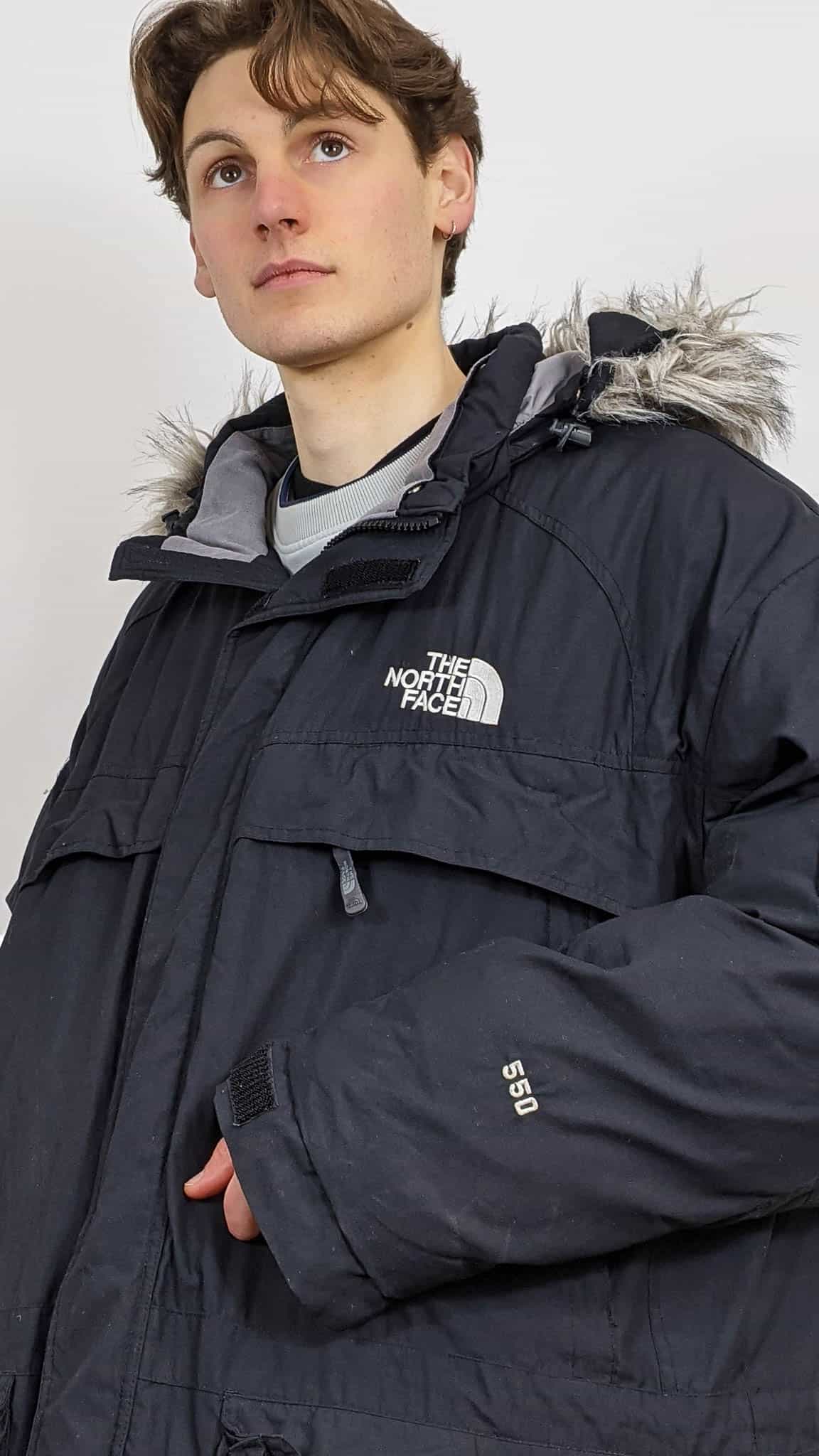 Mens North Face Black Parka