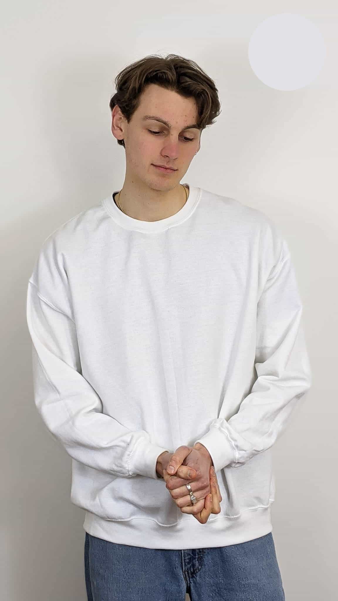 White Gildan Sweatshirt